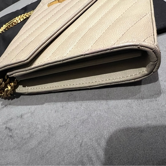 YSL cassandre flap large wallet on chain beige - Picture 4 of 16